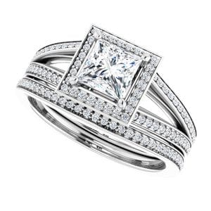 Rings 14K White 5 mm Square Engagement Ring Mounting
