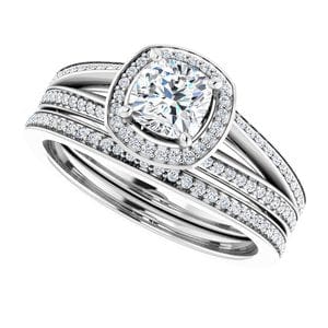 Rings Platinum 5 mm Cushion Engagement Ring Mounting