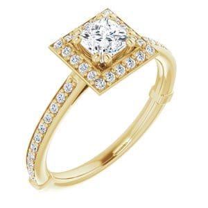 Rings 14K Yellow 4.5 mm Square Engagement Ring Mounting