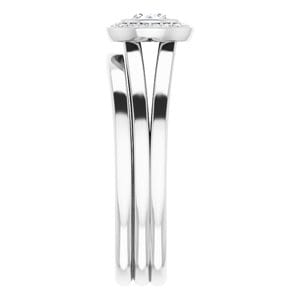 Rings 14K White 4.1 mm Round Bezel-Set Halo-Style Engagement Ring Mounting