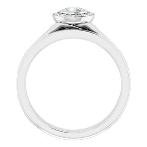 Rings 14K White 4.1 mm Round Bezel-Set Halo-Style Engagement Ring Mounting