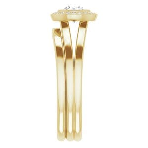Rings 14K Yellow 4.8 mm Round Bezel-Set Halo-Style Engagement Ring Mounting