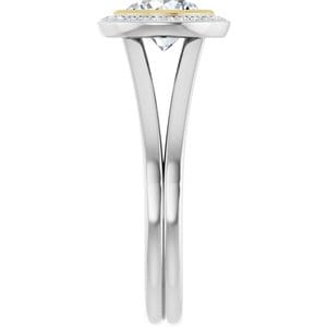 Rings 14K White & Yellow 6.5 mm Round .07 CTW Natural Diamond Semi-Set Engagement Ring