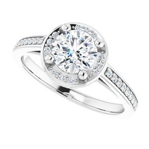 Rings Platinum  6 mm Round Engagement Ring Mounting