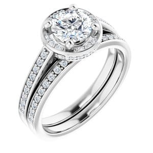Rings Platinum  6 mm Round Engagement Ring Mounting