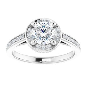Rings Platinum  6 mm Round Engagement Ring Mounting