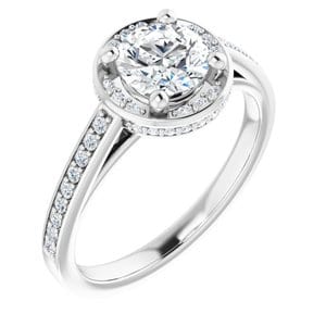 Rings Platinum  6 mm Round Engagement Ring Mounting