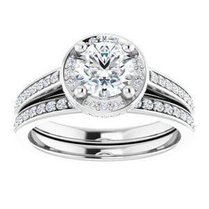 Rings Platinum  6 mm Round Engagement Ring Mounting