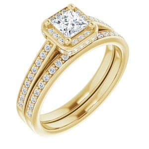 Rings 14K Yellow  4 mm Square Engagement Ring Mounting