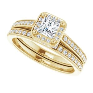 Rings 14K Yellow  4 mm Square Engagement Ring Mounting