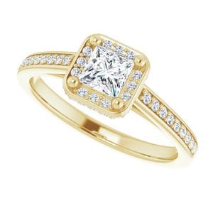 Rings 14K Yellow  4 mm Square Engagement Ring Mounting