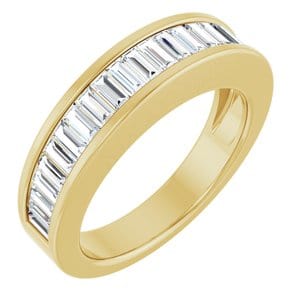 Rings 14K Yellow Channel-Set Baguette Anniversary Band Mounting