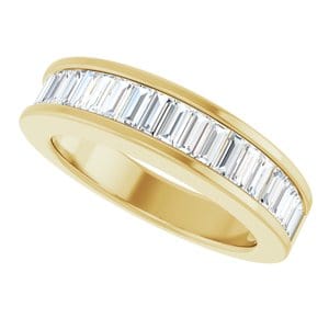 Rings 14K Yellow Channel-Set Baguette Anniversary Band Mounting