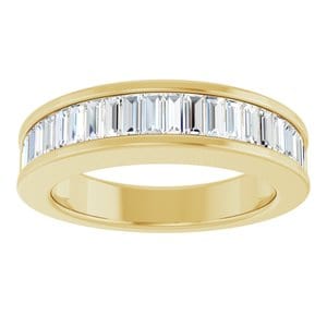 Rings 14K Yellow Channel-Set Baguette Anniversary Band Mounting
