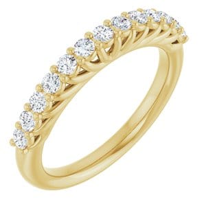 Rings 14K Yellow 2 mm Round Anniversary Band Mounting
