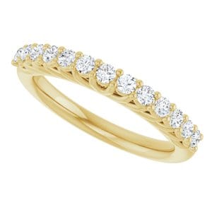 Rings 14K Yellow 2 mm Round Anniversary Band Mounting