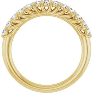 Rings 14K Yellow 2 mm Round Anniversary Band Mounting