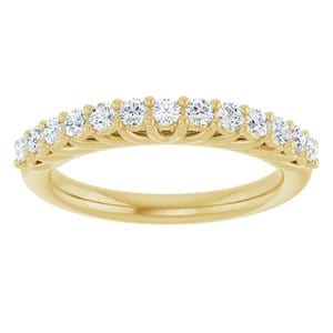 Rings 14K Yellow 2 mm Round Anniversary Band Mounting