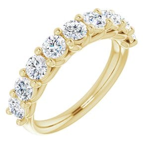Rings 14K Yellow 3.5 mm Round Anniversary Band Mounting