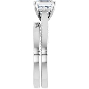 Rings Platinum  7 mm Asscher Engagement Ring Mounting