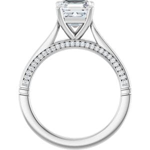 Rings Platinum  7 mm Asscher Engagement Ring Mounting