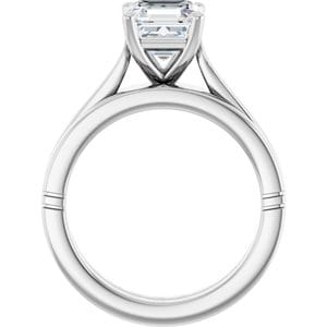 Rings Platinum  7 mm Asscher Engagement Ring Mounting