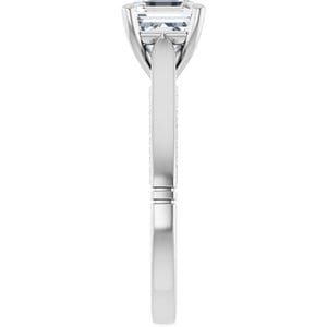 Rings Platinum  7 mm Asscher Engagement Ring Mounting