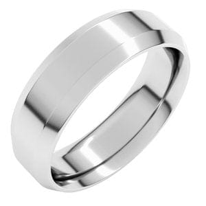 Rings Sterling Silver 6 mm Beveled-Edge Comfort-Fit Flat Band Size 12