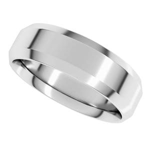 Rings Sterling Silver 6 mm Beveled-Edge Comfort-Fit Flat Band Size 12