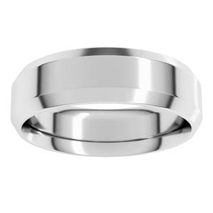 Rings Sterling Silver 6 mm Beveled-Edge Comfort-Fit Flat Band Size 12