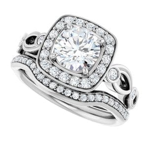 Rings 10K White 6.5 mm Round Engagement Ring Mounting