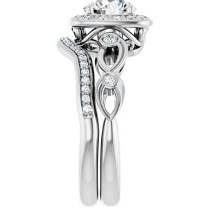 Rings 10K White 6.5 mm Round Engagement Ring Mounting