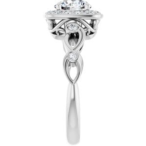 Rings 10K White 6.5 mm Round Engagement Ring Mounting