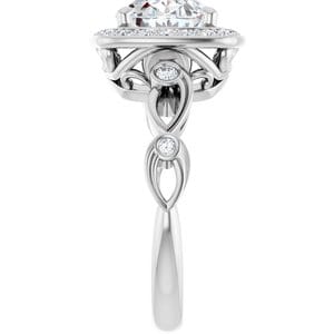 Rings 14K White 10x8 mm Oval Engagement Ring Mounting