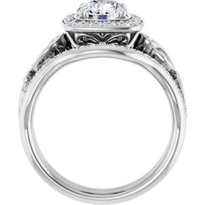 Rings 10K White 6.5 mm Round Engagement Ring Mounting