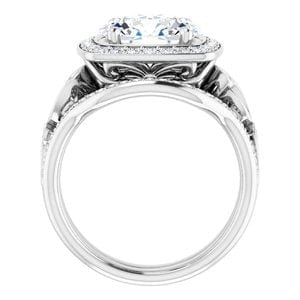 Rings 14K White 10x8 mm Oval Engagement Ring Mounting