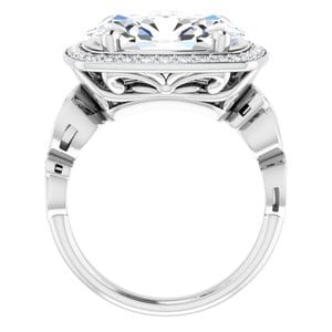 Rings 14K White 14x10 mm Oval Engagement Ring Mounting