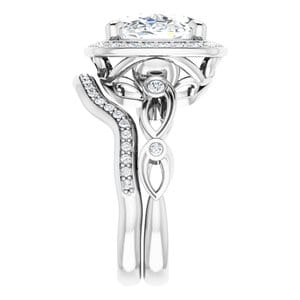 Rings 14K White 14x10 mm Oval Engagement Ring Mounting