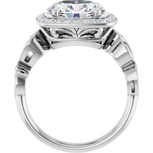 Rings 14K White 10x8 mm Oval Engagement Ring Mounting
