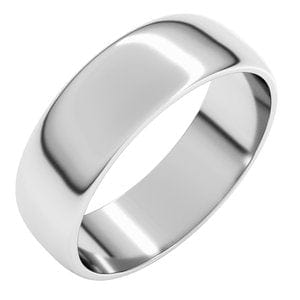 Rings Platinum 6 mm Lightweight Half Round Band Size 14