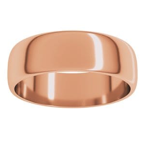 Rings 10K Rose 6 mm Lightweight Half Round Band Size 6.5
