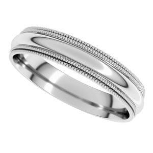 Rings Sterling Silver 4 mm Double Milgrain Comfort-Fit Half Round Band Size 11