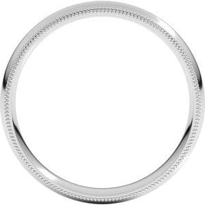 Rings Sterling Silver 4 mm Double Milgrain Comfort-Fit Half Round Band Size 11