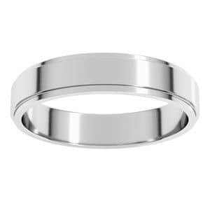 Rings Sterling Silver 4 mm Stepped-Edge Flat Band Size 7