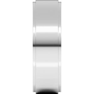 Rings Sterling Silver 6 mm Stepped-Edge Flat Band Size 9