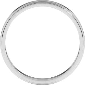 Rings Sterling Silver 3 mm Stepped-Edge Flat Band Size 11