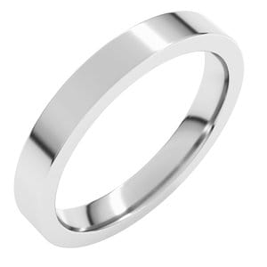 Rings Platinum 3 mm Comfort-Fit Flat Band Size 7