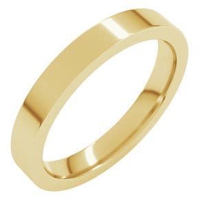 Rings 14K Yellow 3 mm Comfort-Fit Flat Band Size 10