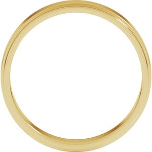 Rings 14K Yellow 4 mm Stepped-Edge Flat Band Size 9