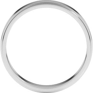 Rings Sterling Silver 4 mm Stepped-Edge Flat Band Size 7
